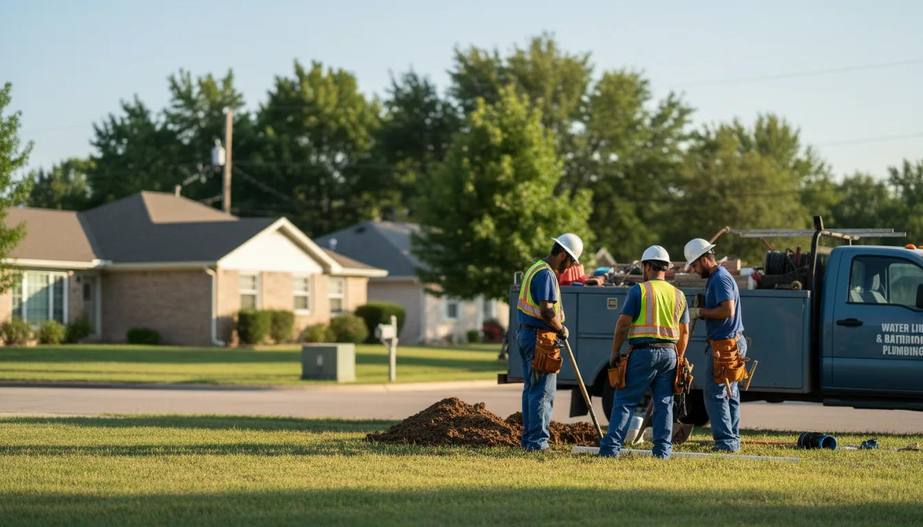 Residential water line and bathroom plumbing service in Morristown, AZ